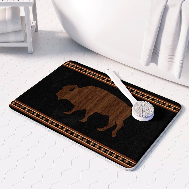 Laural Home Frontier Buffalo Memory Foam Rug