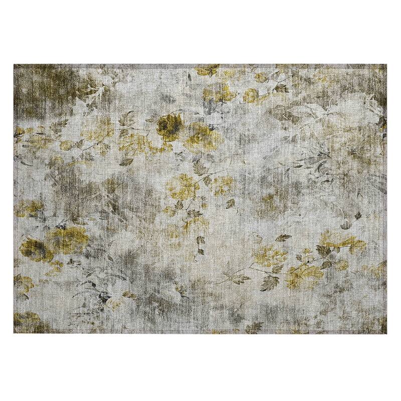 Machine Washable Indoor/ Outdoor Chantille Vanishing Floral Rug