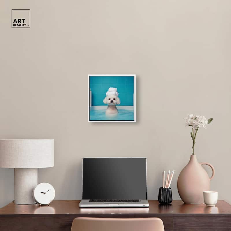 Fluff in the Tub Canvas by Art Remedy