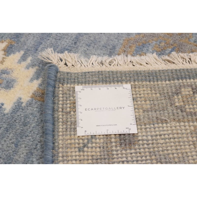 ECARPETGALLERY Hand-knotted Royal Oushak Light Denim Blue Wool Rug - 6'0 x 9'0