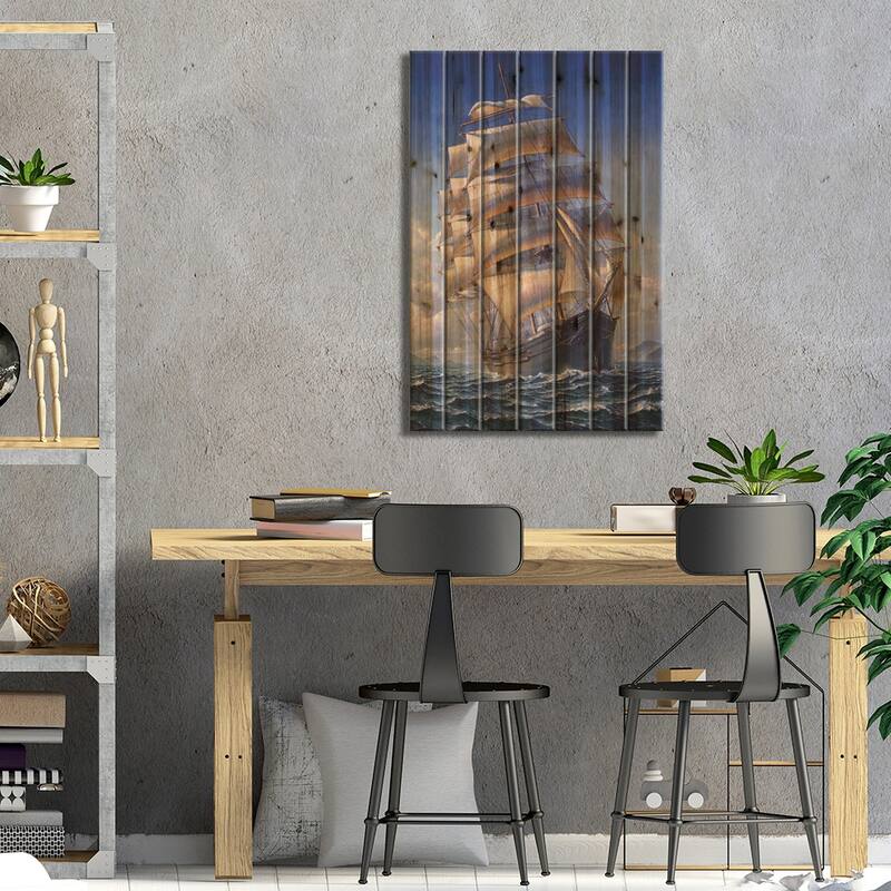 Sailing The WR Grace Print On Wood by John Stephens - Multi-Color