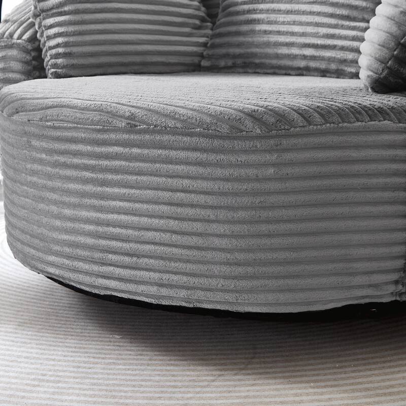 360° Swivel Chair Accent Barrel Chair Corduroy Round Sofa Chair