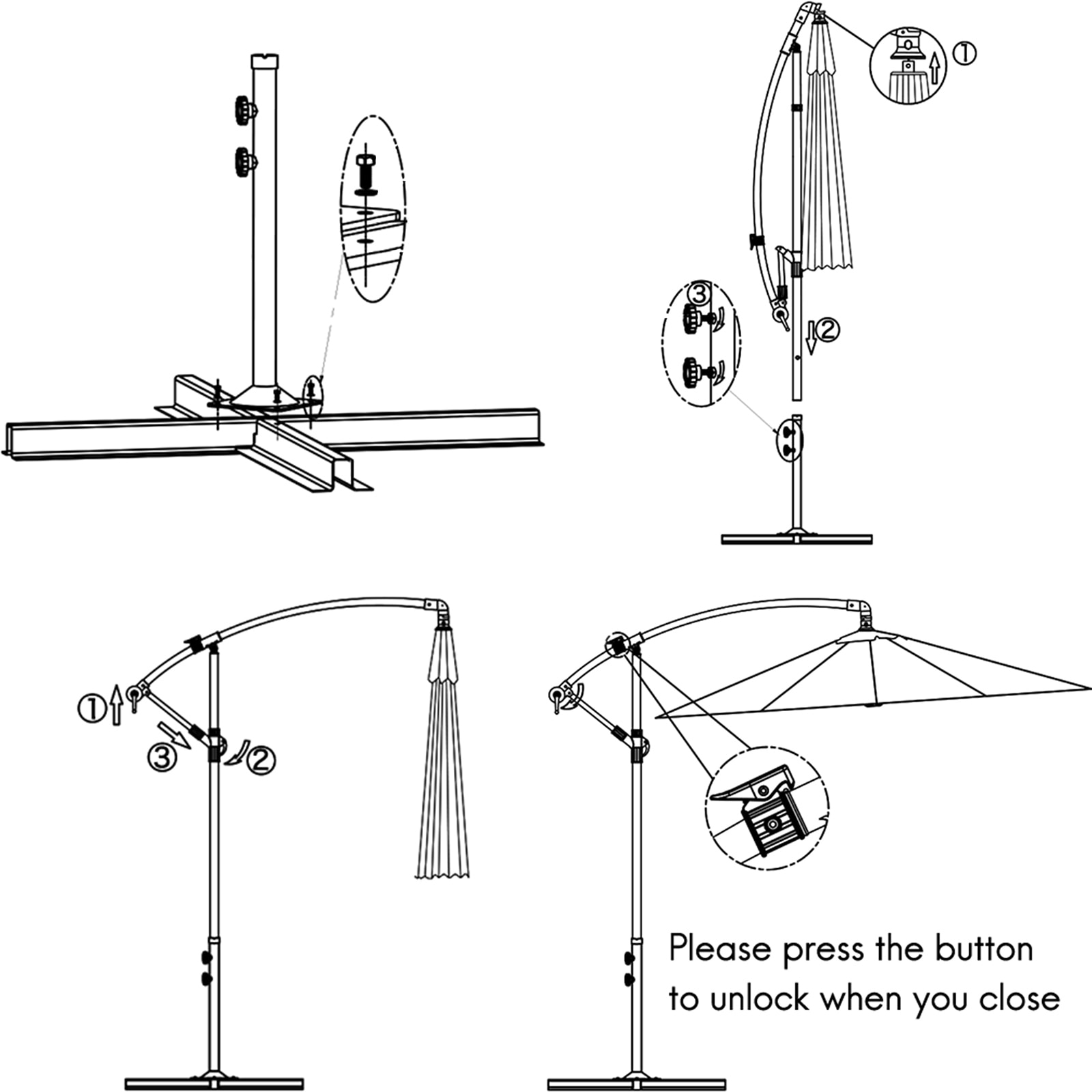 Aspen 10-foot Offset Cantilever Hanging Patio Umbrella