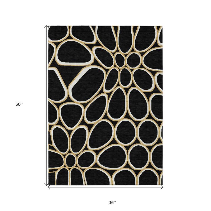 HomeRoots Abstract Transitional Rectangle Outdoor Rug