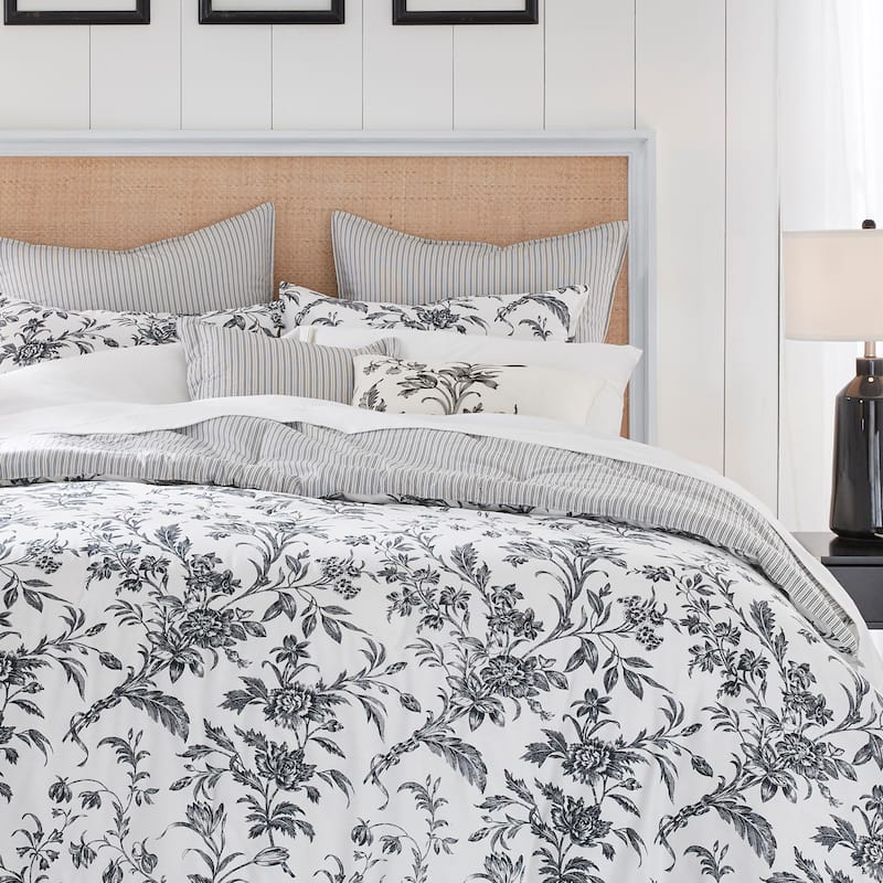 Laura Ashley Amberley Cotton Black Comforter Bonus Set