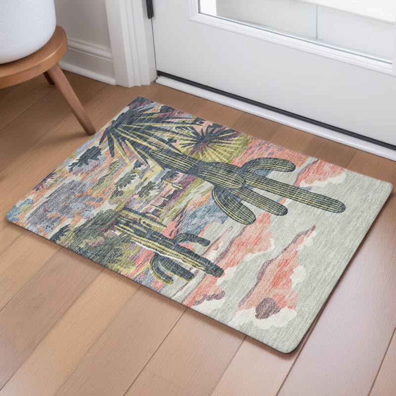 Machine Washable Indoor/ Outdoor Southwestern Mesa Chantille Rug