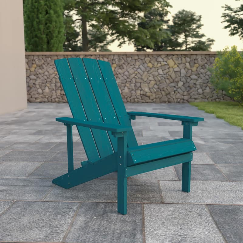 Outdoor All-Weather Poly Resin Wood Adirondack Chair - 29.5"W x 33.5"D x 35"H - Sea Foam