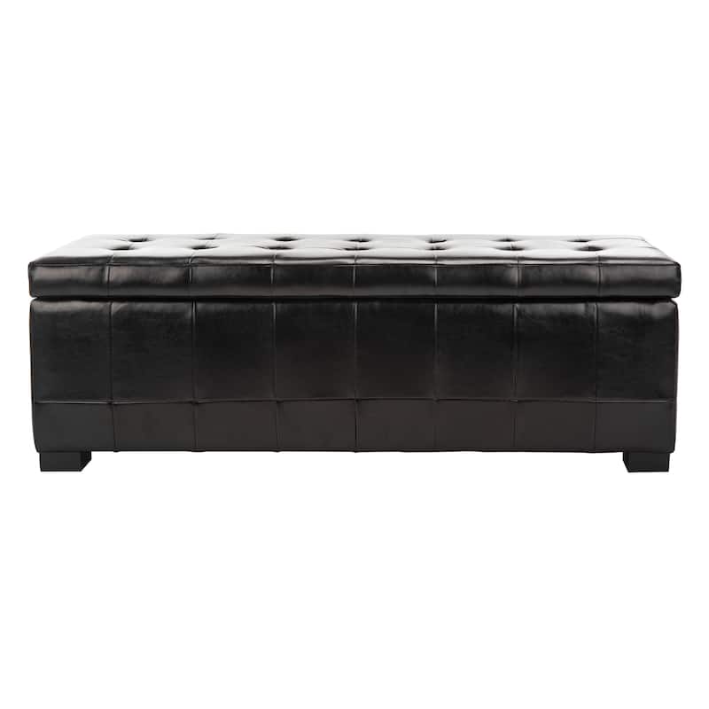 SAFAVIEH Karrie Large Black Storage Bench - 46.9" x 18.3" x 16.7" - 48Wx18Dx17H