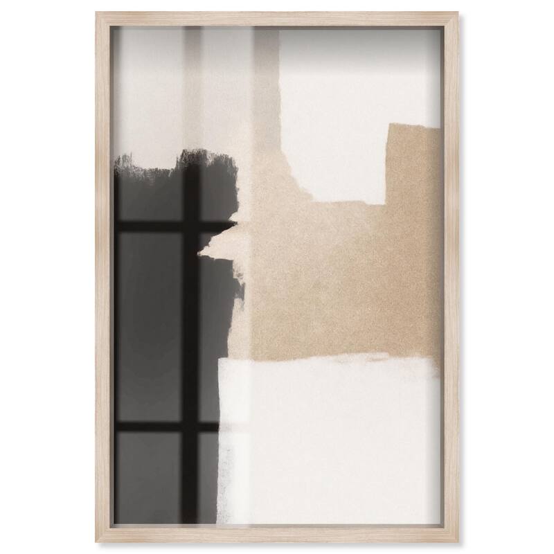 Beige and Black I Shadowbox by Art Remedy - Natural - 16" x 24"