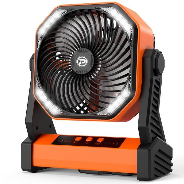 Portable Camping Fan with LED Lantern Outdoor Tent Fan