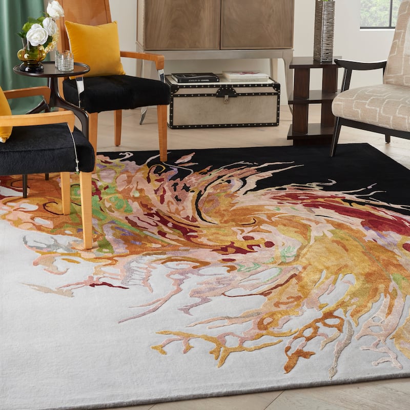 Nourison Prismatic Bold Modern Abstract Eclectic Area Rug - 9'9" x 13'9" - Multicolor - Rectangle
