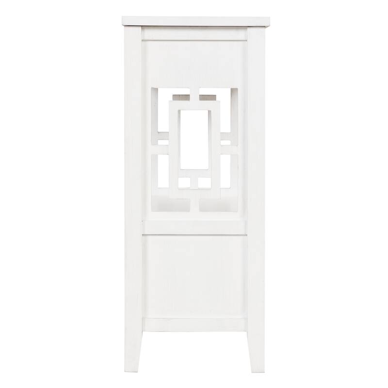 36'' Pine Entryway Table Console Table with 4 Drawers & Open Shelf, Farmhouse Side Table Sofa Table for Entryway Living Room