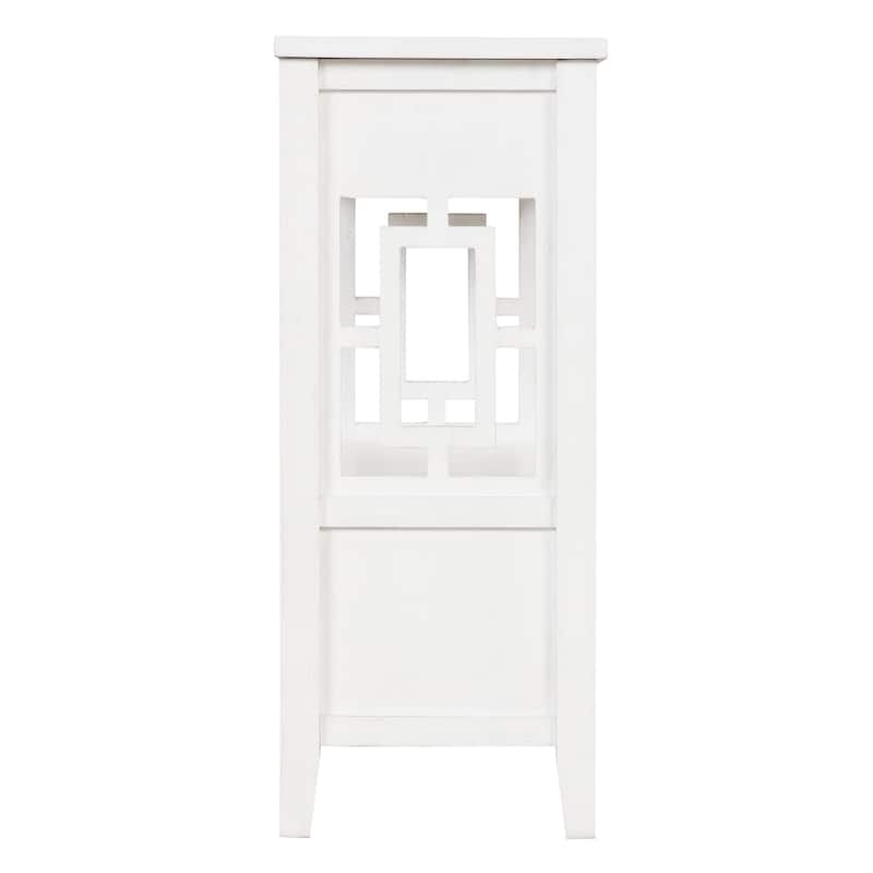 Farmhouse Pine Wood Console Table with Ample Storage and Classic Design