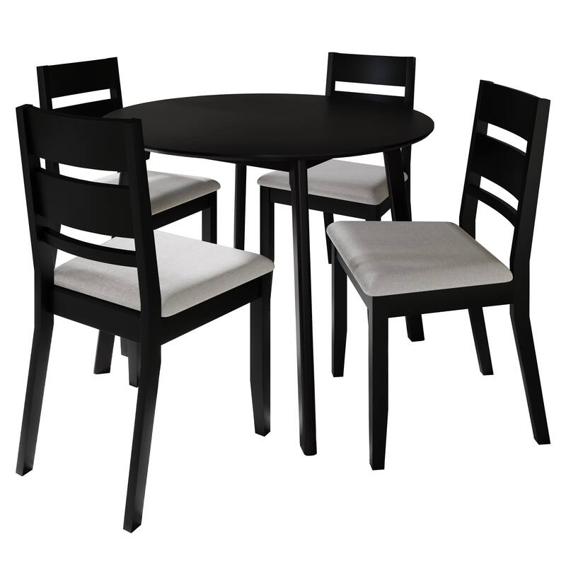CraftPorch Elegance 4-Piece Chair and Round Table Wooden Dining Set