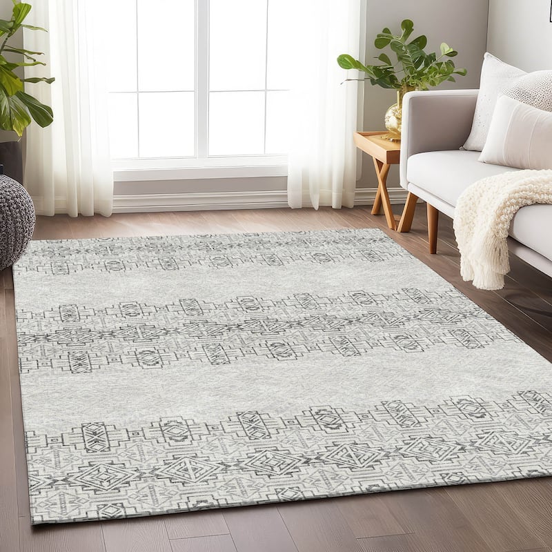 Premium Washable Super Soft Southwest Modern Mayfield Rug - Gray - 2'6" x 3'10"