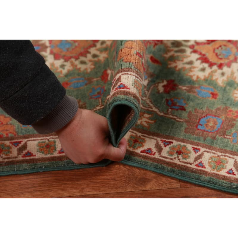 Green Floral Kazak Oriental Accent Foyer Rug Hand-Knotted Wool Carpet - 2'0"x 3'0"