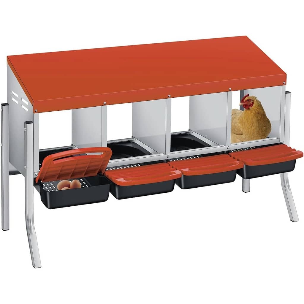 4 Holes Egg-Laying Boxes Nesting Boxes for Chickens Coops with Legs