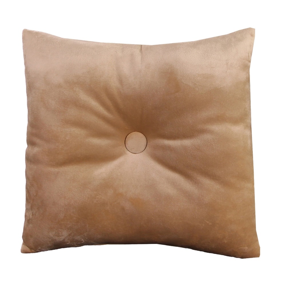 18" x 18" Solid Tufted Indoor Throw Pillow with Fabric Button