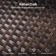 preview thumbnail 8 of 27, Bonosuki 3 Pieces Patio Sofa with Ottomans, All-Weather PE Rattan Wicker Sofa Small Patio Conversation Couch with Cushion, Brown