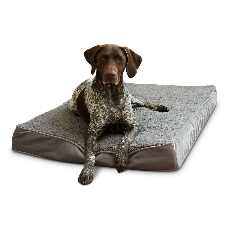 Happy Hounds Oscar Orthopedic Sherpa Dog Bed - Medium (42"x30") - Gray