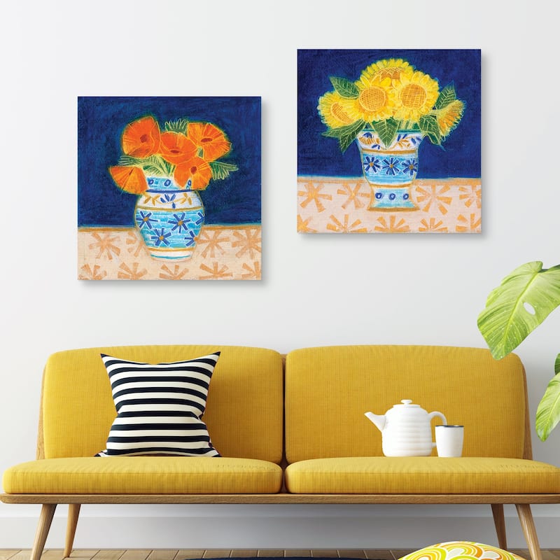 Mexican Poppies & Mexican Sunflowers by Maret Hensick Canvas Art Prints