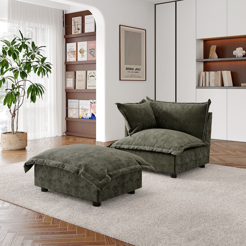 Double Layer Cushion Comfy Cloud Modular Sectional Sofa Set