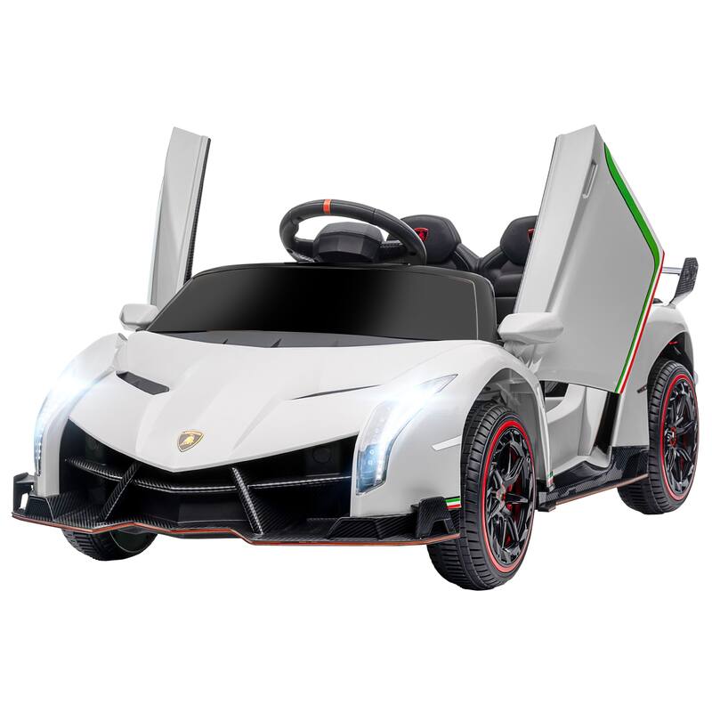 Lamborghini Veneno 12V Kids Electric Car with Bluetooth, Remote Control, Butterfly Doors, and Suspension for Indoor Use