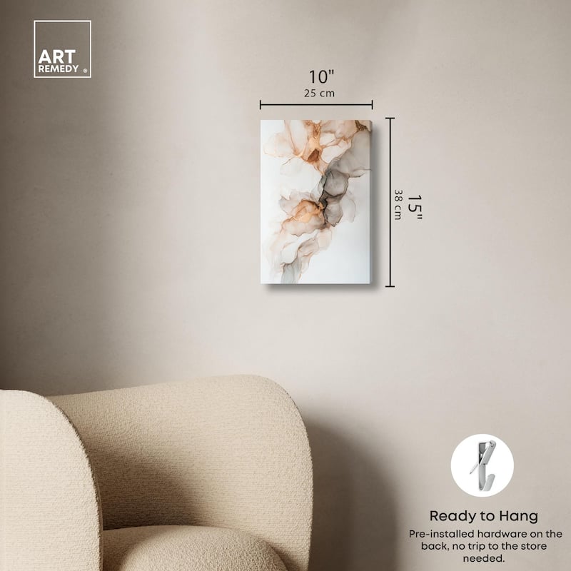 Smoky Gold Drift Canvas by Art Remedy, Gallery Wrapped