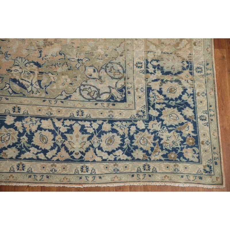 Hand Knotted Oriental 100% Wool Carpet Traditional Floral Oranges & Rust Kashan Area Rug - 13' 1'' X 9' 6''