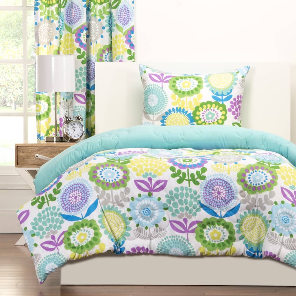 SIScovers Pointillist Pansy 3-piece Comforter Set