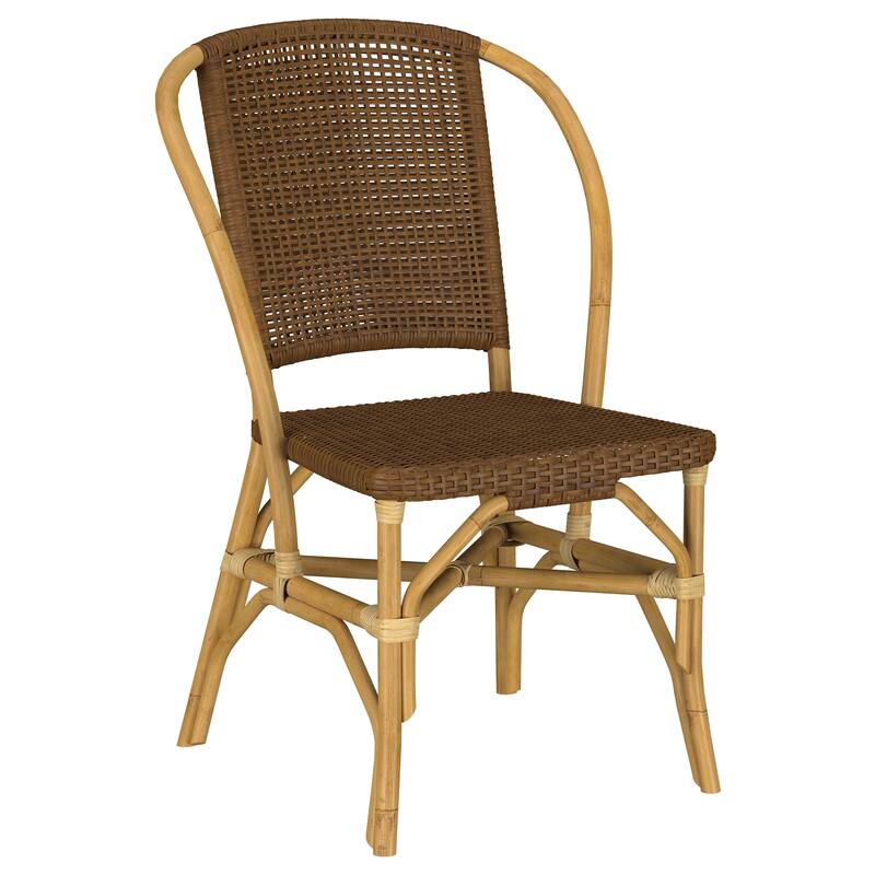 Lexley Woven Rattan Dining Side Chair Brown (Set of 2) - Brown