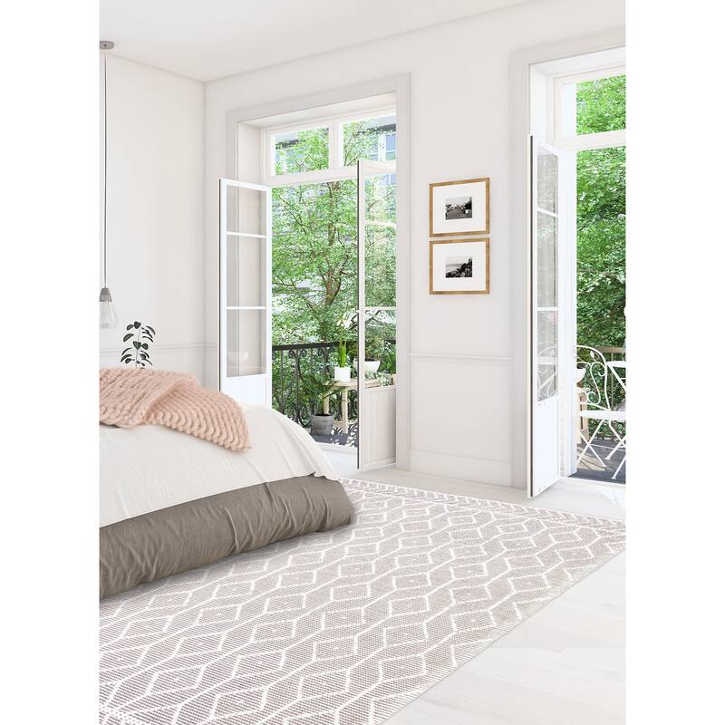 ECARPETGALLERY Braid weave Sienna Grey Wool Rug - 6'2 x 8'11