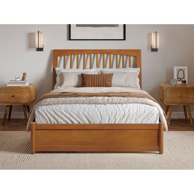 Roslyn Platform Bed with Panel Footboard and Storage Drawers