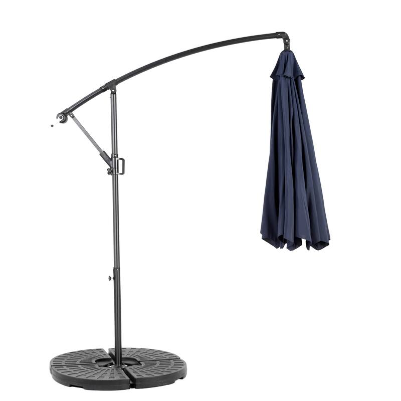 9.64 ft. Steel Market Outdoor Patio Umbrella with 8 Ribs, Offset Hanging Umbrella with Easy Tilt Adjustment