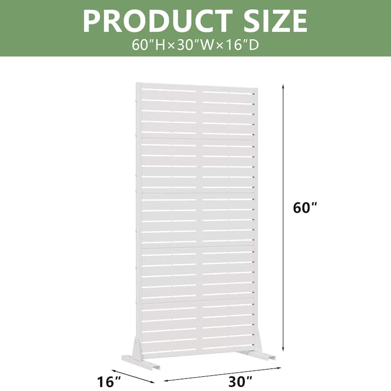 72in Dovelina Outdoor Freestanding Metal Privacy Screen Decorative Garden Fence