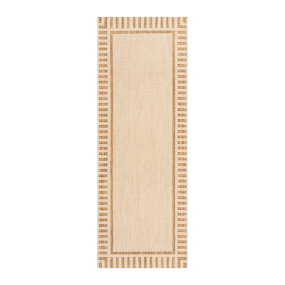 Gertmenian Paseo Kiano Modern Stripe Border Polypropylene Flatweave Indoor/ Outdoor Area Rug