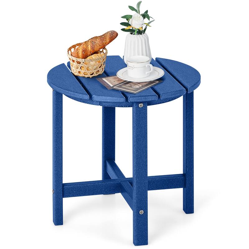 Gymax 2PCS 18'' Patio Adirondack Side Table Weather Resistant HDPE