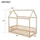 preview thumbnail 2 of 13, Natural Twin House Bed With Guardrails and Slats