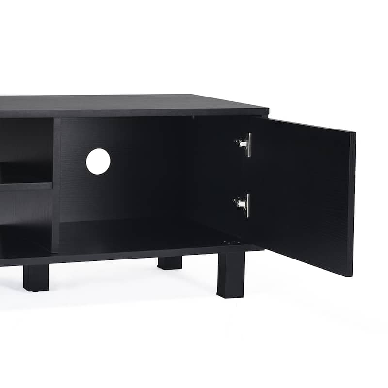 Modern TV Stand for Up to 70" TVs, Large Media Console with Storage & Open Shelves, Stylish Entertainment Center