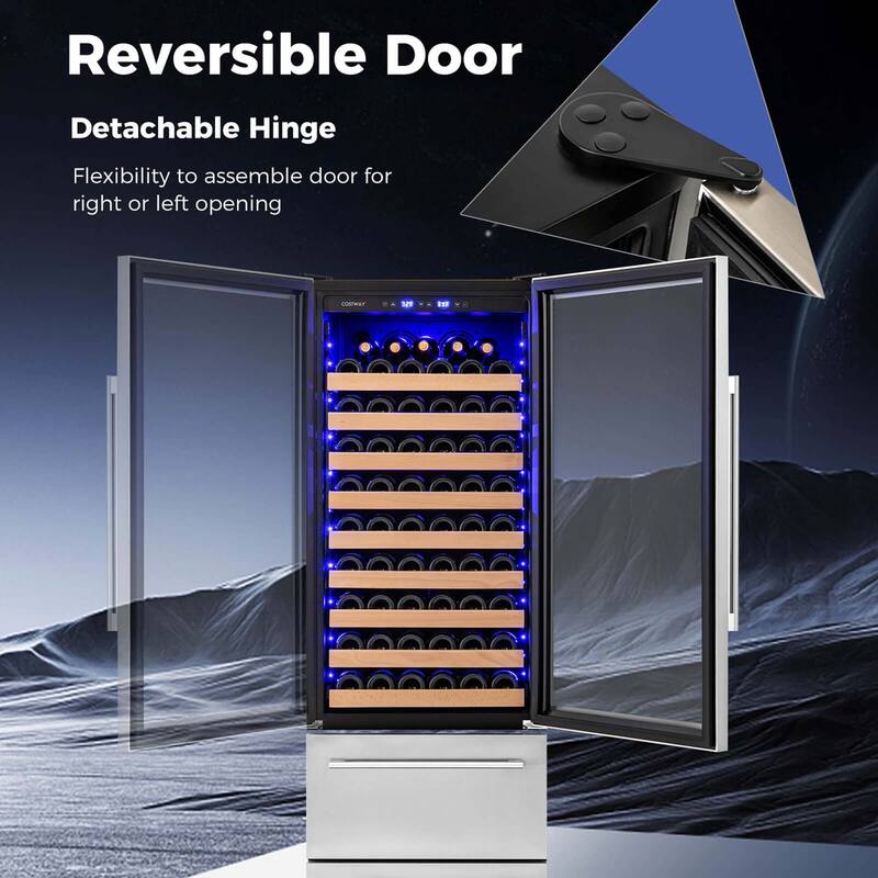 Costway 24 Inch Wine and Beverage Refrigerator with Independent - See Details