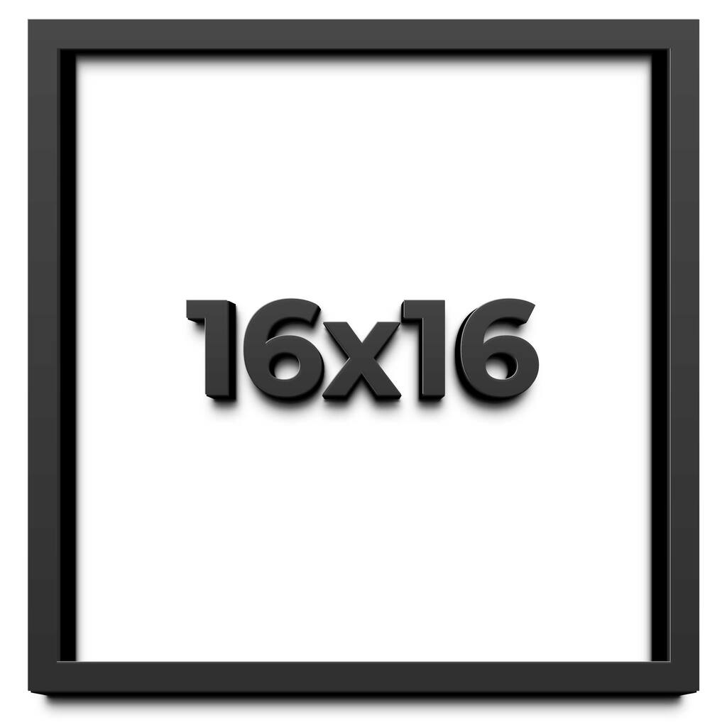 16x16 Shadow Box Frame Black | 1 inches Deep Real Wood Contemporary