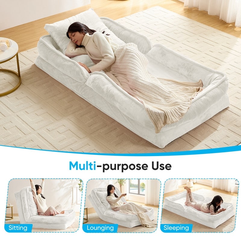 Versatile Foldable Lazy Sofa,3-in-1 Fold Small Tatami Sofa Bed,Lounge Chair Sofa, Human Friendly Pet Beds Lazy Sofa