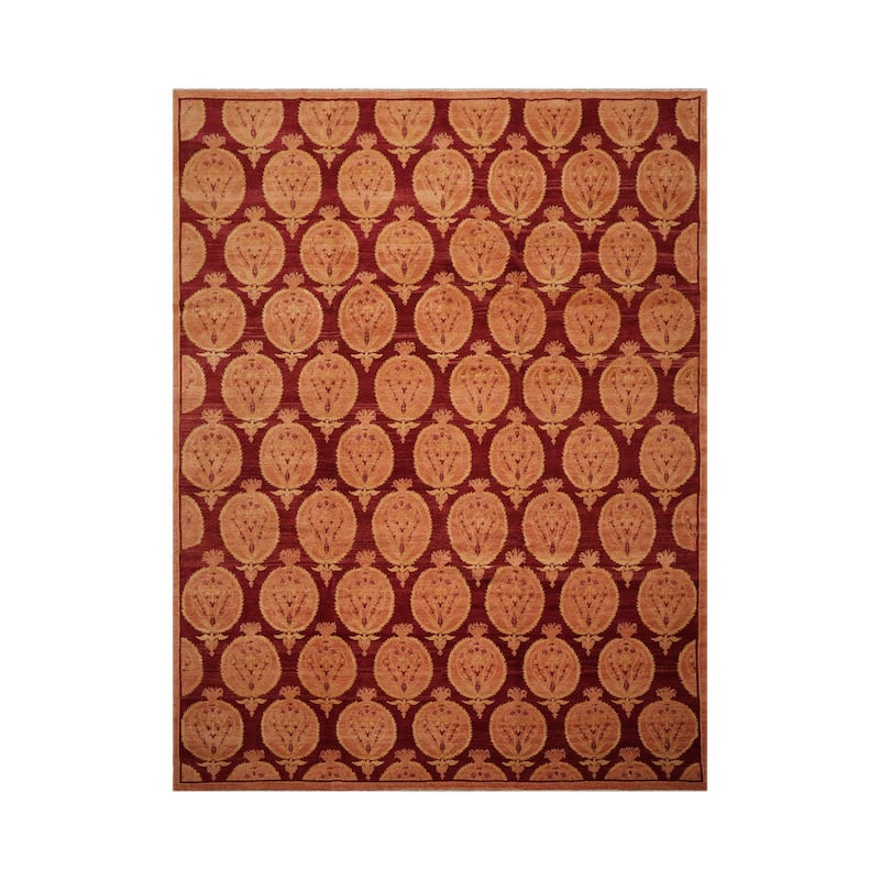 Hand Knotted Michaelian & Kohlberg Rust Tibetan 100% Wool Area Rug - 9' x 11' 10''