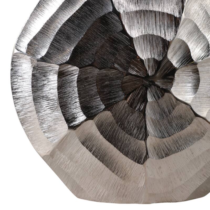 Metal Aluminum Vase Coastal Glam Scalloped Shell Pattern - 10" Silver