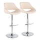 preview thumbnail 6 of 144, Silver Orchid Svellingen Adjustable Bar Stool with Rounded T Footrest - Set of 2 Cream Faux Leather/Chrome Metal