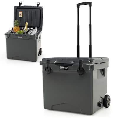 42 Qt Portable Cooler Roto Molded Ice Chest with wheels Handle