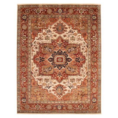ECARPETGALLERY Hand-knotted Jules Sultane Ivory Wool Rug - 8'9 x 11'8