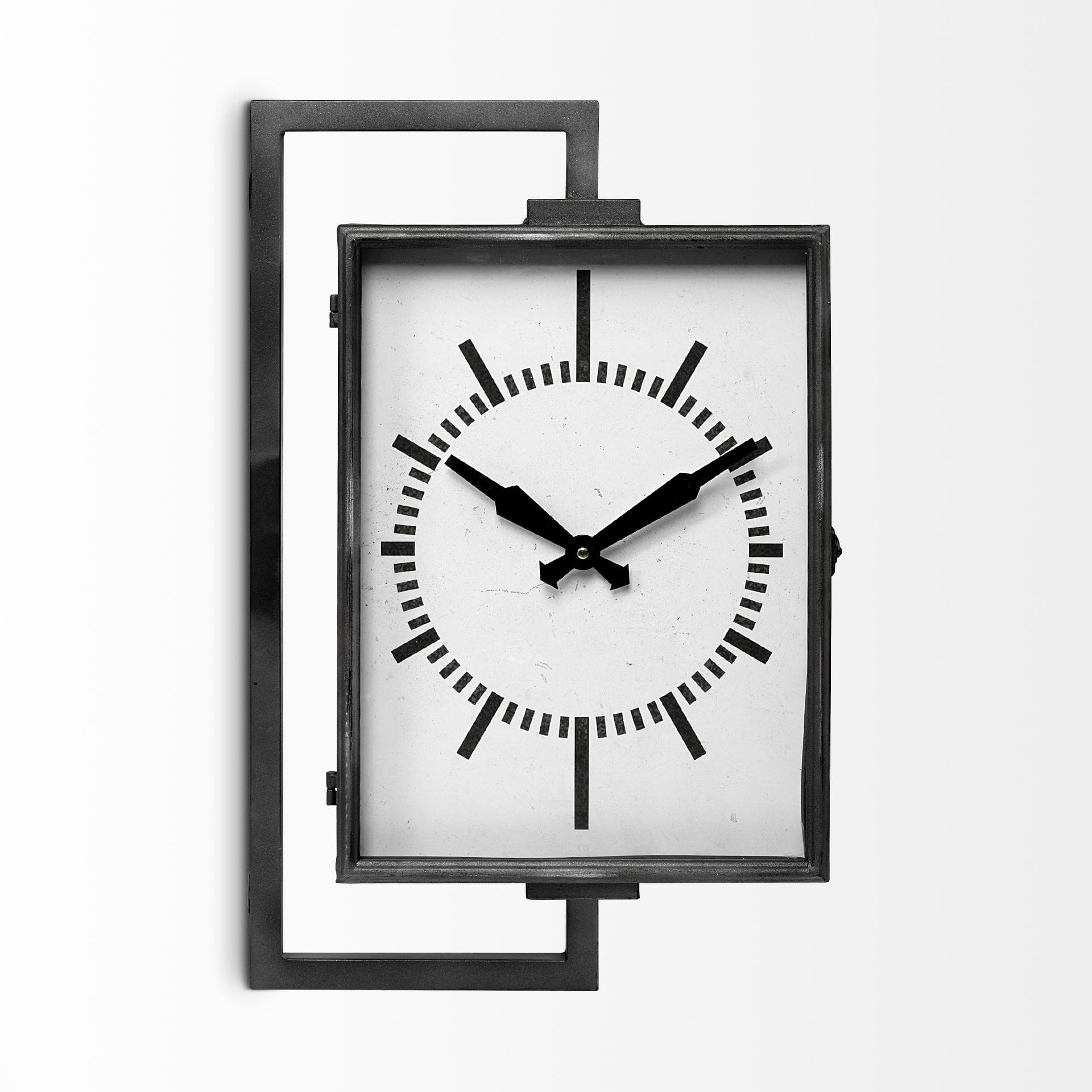 Rectangular Large Black Industrial style Wall Clock 22" x 5" Bed Bath & Beyond 33309064