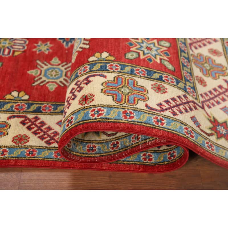 Kazak Accent Rug Hand-Knotted Wool Carpet - 3'10" x 5'11"