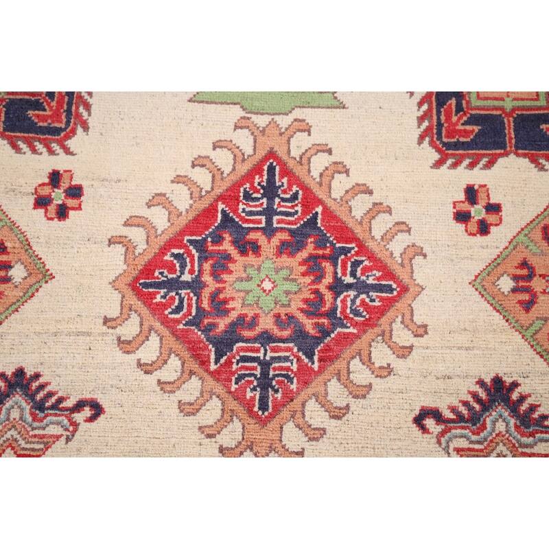 Beige Kazak Oriental Area Rug Handmade Traditional Wool Carpet - 4'10" x 5'9"